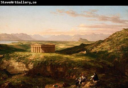 Thomas Cole The Temple of Segesta with the Artist Sketching (mk13)